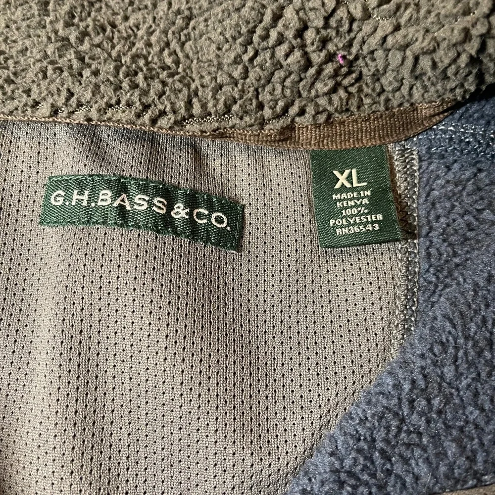 G.H. Bass navy quarter‎ zip fleece pullover shirt size xl